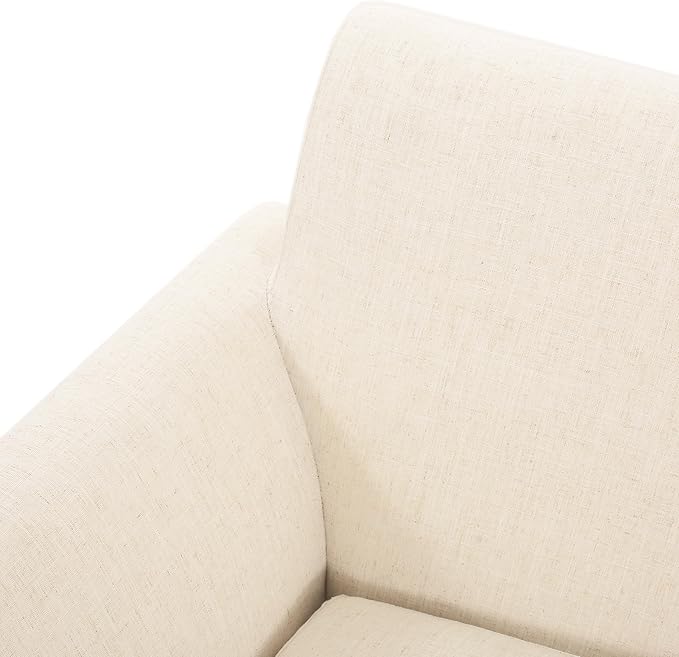 Christopher Knight Home Canna Fabric Flared Arms Loveseat, Comfy Upholstery 2 Seater Sofa, Wooden Frame Living Room Chair, Soft Seating Lounge Sofa for Bedroom/Office, Beige + Natural