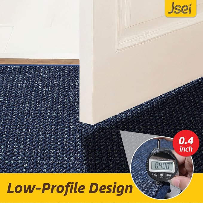 JSEI Dirt Trapper Door Mat 36"x60" Non-Slip Washable Entrance Mat, Dog Doormats, Absorbent & Fade-Resistant Floor Mats, Low Profile Welcome Mats for Entryway, Front Door, and Inside Entrance, Blue - Image 8
