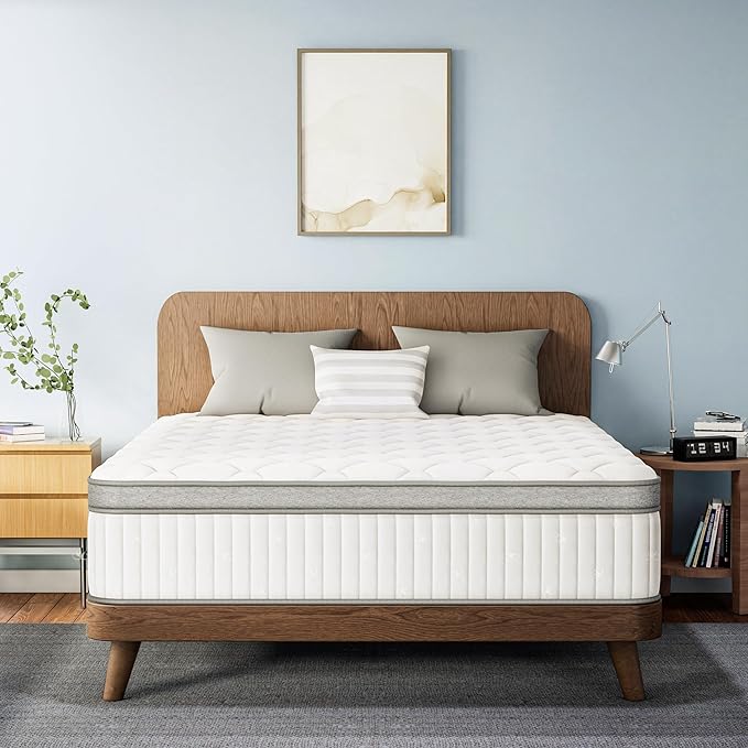 ETONEX 10 Inch Full Size Hybrid Mattress in a Box Gel Memory Foam and Pocket Springs for Pressure Relief with Medium Firm CertiPUR-US Certified (Full, 10in)