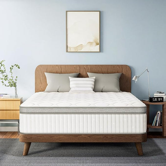 ETONEX 10 Inch Full Size Hybrid Mattress in a Box Gel Memory Foam and Pocket Springs for Pressure Relief with Medium Firm CertiPUR-US Certified (Full, 10in)