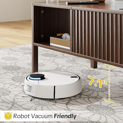 Fluted Lift Top Coffee Table with Hidden & Open Storage, Rectangle Modern Coffee Table for Living Room, Smooth Hydraulic Lift, Large Capacity, Safe Round Corners, Easy to Clean, Vertical Grain-Brown