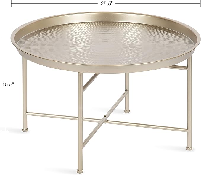 Kate and Laurel Mahdavi Modern Coffee Table, 26 x 26 x 16, Silver, Unique Coffee Table with Sophisticated Design