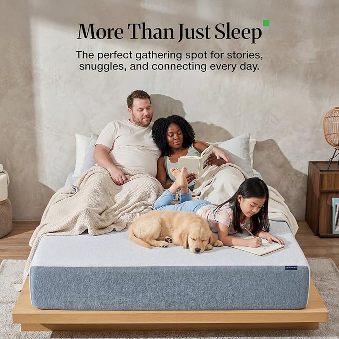 LIFEMENT Twin 10 Inch Graphite Memory Foam Mattress in a Box | Medium Firmness, Temperature Regulating, Fiberglass Free, CertiPUR-US & Oeko-TEX Certified Foam, 75''L x 38''W