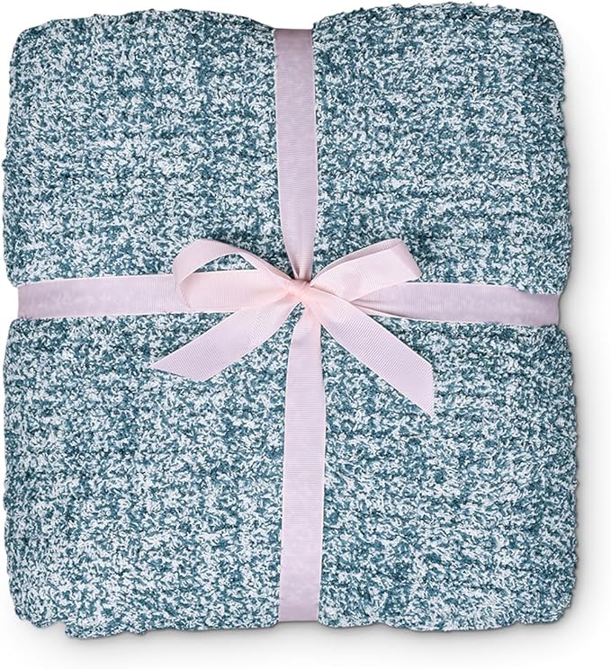 MH MYLUNE HOME Ultra Soft Ribbed Throw Blanket for Couch 50x60 Inches Luxurious Super Cozy Fluffy Microfiber Blanket Plush Warm Reversible Throw Blankets for Sofa Bed - Blue 50 x 60 Inches