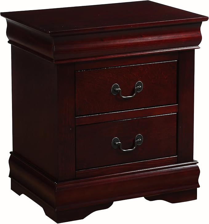 Bedroom Nightstands - Wooden Night Stands with 2 Drawers for Home Bedside End Table Large Storage Furniture (Cherry) - Image 5