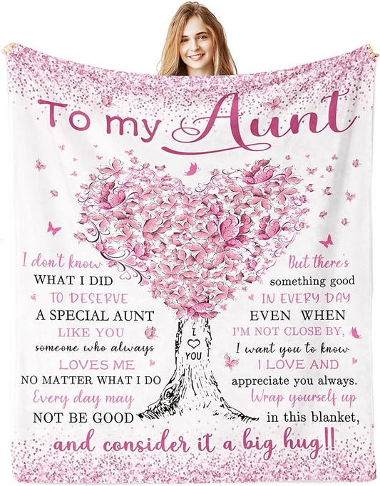 Aunt Gifts, Auntie Gift Ideas, Best Aunt Birthday Ever Gift for Women, Christmas Birthday Gifts for Aunts from Aunt Nephew, Aunts Blanket 60"x 50"