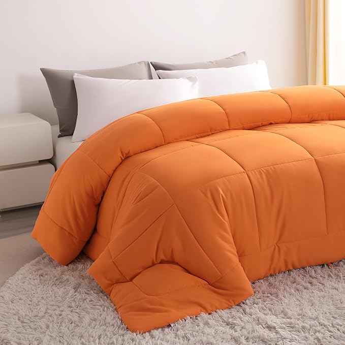 NTBAY King Comforter - Down Alternative Duvet Insert, All Season Bedding Quilted with Corner Tabs, Machine Washable, Soft Comforter Only, Orange