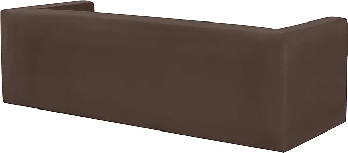 Meridian Furniture 665Brown-S Henson Collection Modern | Contemporary Velvet Upholstered Sofa with Rich Brown Velvet, Solid Wood Frame, 89.5" W x 34.5" D x 28" H, Brown