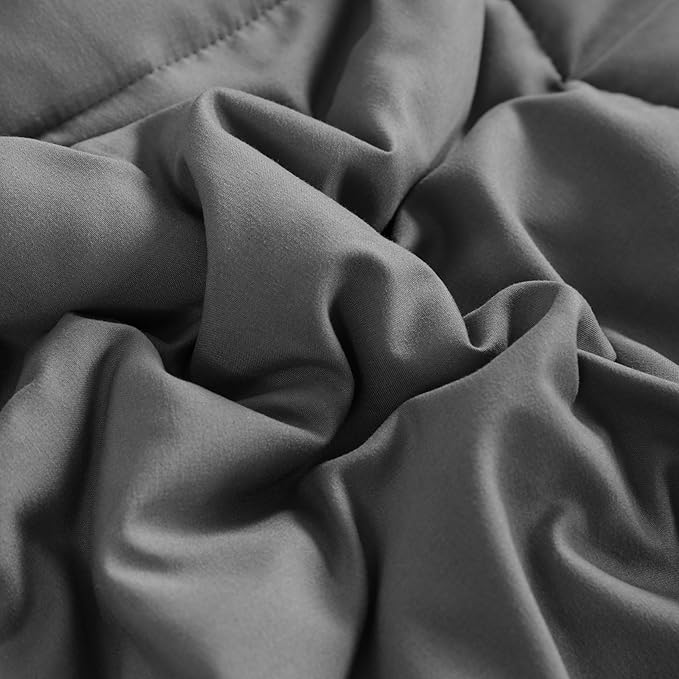 NTBAY Twin Comforter - Down Alternative Comforter Duvet Insert, All Season Bedding Quilted Duvet Insert with Corner Tabs, Machine Washable, Dark Grey