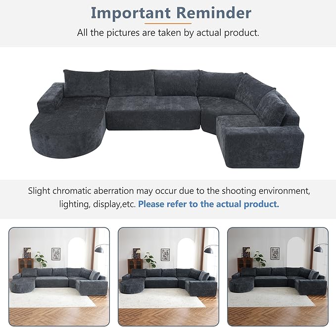 Ball & Cast Oversized Modular Sectional Sofa Cloud Couch,141.7" Modern Upholstered Couch w/Deep Seat Comfy Couches,Minimalist Sleeper Sofas,for Living Room,Apartment,Grey