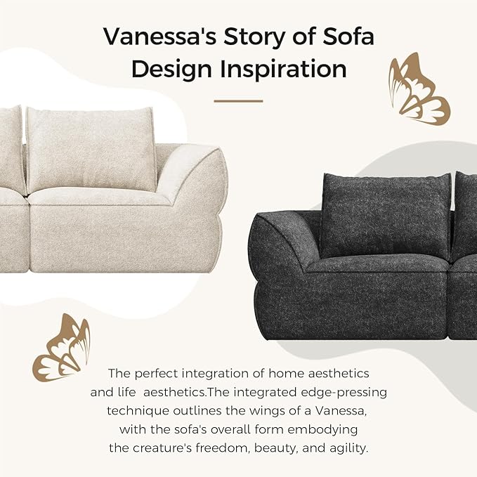 104" Modular Sectional Sofa with Deep Seat, Comfortable Upholstery L Shaped Cloud Couch for Living Room, 3-Seater Boneless Sofa with Movable Ottoman, Removable Cover, No Assembly Required, Algae Green