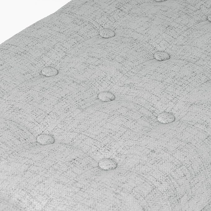 HomePop Modern Tufted Storage Bench|Homepop Home Décor|Bench with Storage for Living Room & Bedroom - Gray Woven - Image 8