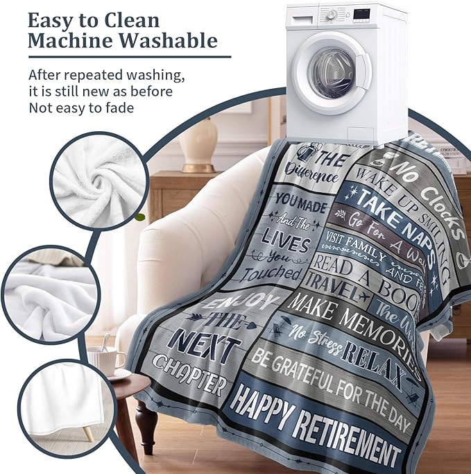 Retirement Gifts for Men/Women 2026, Funny Retirement Gifts for Men, 80"x60" Mens Retired Gifts Blanket, Leaving Farewell Going Away Gift for Coworker Teacher Dad Throws Blankets