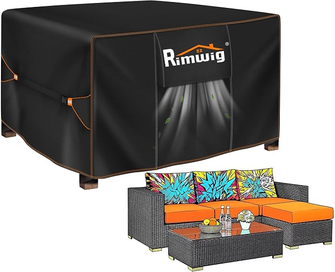 Patio Furniture set Covers Waterproof, Square Outdoor Table Coffee Cover for winter , Heavy Duty patio table covers for outdoor furniture clearance 78inch W X 78inch L X 35 inch by Rimwig