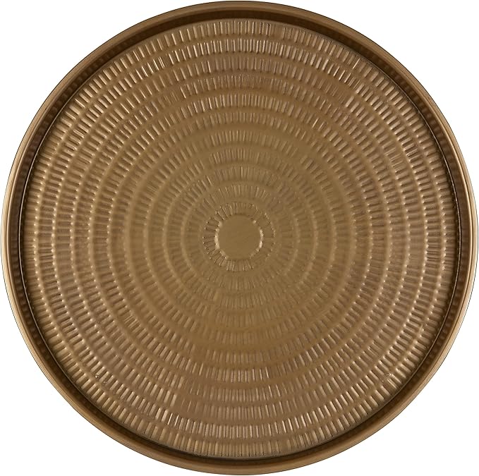 Kate and Laurel Mahdavi Boho-Chic Hammered Metal Tray Coffee Table, Dark Gold