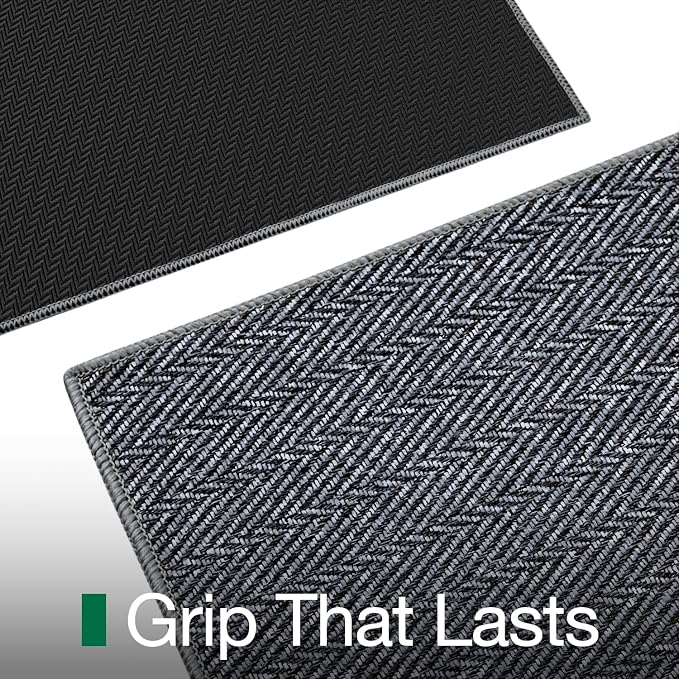 LUMI Ultra Thin Indoor Door Mat for Entrance 17"x30", Non Slip Entryway Mat, Low Profile Doormat, Unique Herringbone Design Carpet for Inside, Patio, Porch, Medium Gray - Image 6