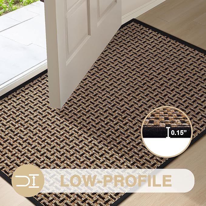 LEKEEPGO Door Mat Indoor Entrance 24"x36", Absorbent Indoor Door Mat, Non Slip Rubber Backing Inside Door Mats, Washable Floor Mat, Low-Profile Doormat for Front Door, Entryway, Entrance, Black - Image 4