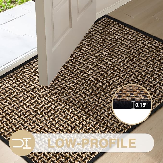 LEKEEPGO Door Mat Indoor Entrance 24"x47", Absorbent Indoor Door Mat Large, Non Slip Rubber Backing Inside Door Mats, Washable Floor Mat, Low-Profile Doormat for Front Door, Entryway, Entrance, Black - Image 4