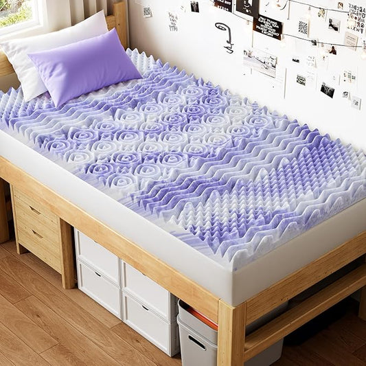 Dreamsmith 3 Inch Mattress Topper 7-Zone Memory Foam Mattress Topper Pressure Relief Soft Mattress Pad, Made with CertiPUR-US® Certified Foam, Twin XL Size Bed