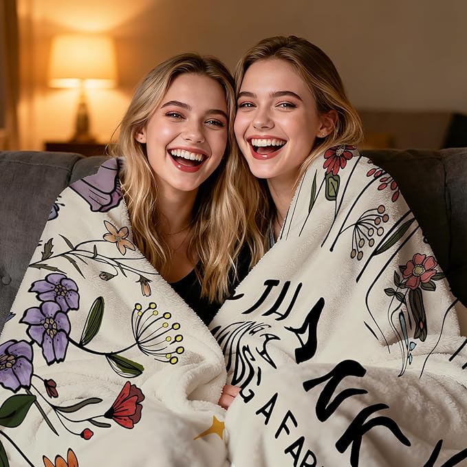 Best Friends Blanket, Best Friend Birthday Gifts for Women, Gifts for Best Friend Woman, Bestie Gift for Women, Friendship Present for Woman 60”x50” Inches