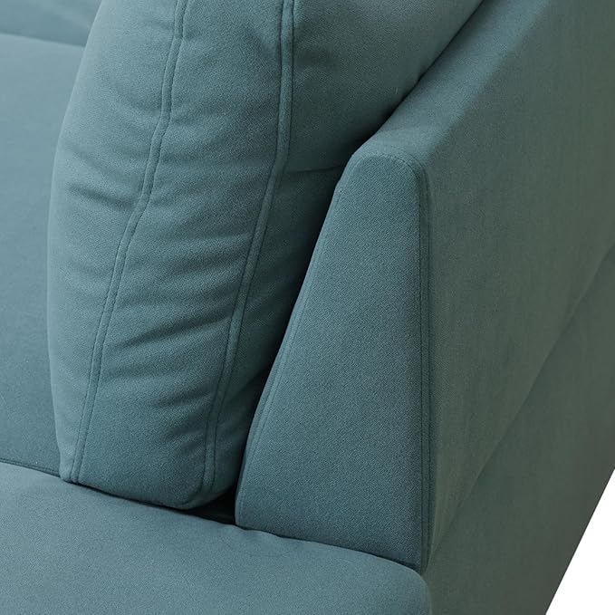 L Shaped Sectional Modern Sofa - Convertible Leather Sleeper Bed Couch Set with Reversible Chaise, Lounge Modular Cloud Couch for Living Room Apartment