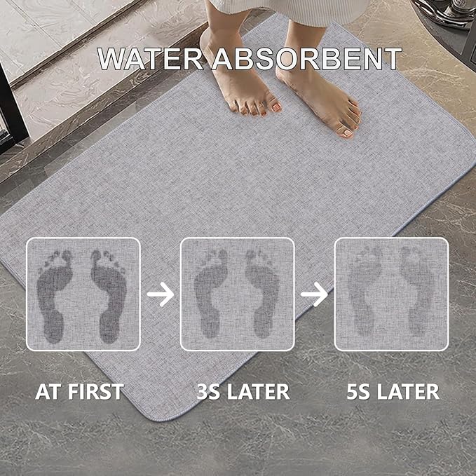 1/10 Inch Ultra Thin Indoor Door Mat, Long-Lasting & Maximum Non-Slip Rubber Backing, Washable & Stain-Resistant Entryway Mat with Powerful Dirt Trapper for Hallway and Kitchen, 47"x24", Gray - Image 8