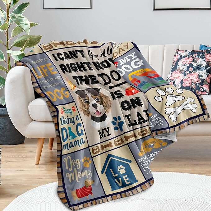 Mothers Day Dog Mom Gifts for Women, Dog Lovers Gifts, Presents for Dog Lovers/Moms Women, Doggie Blanket 50"x60", Presents from Doggie to Mom