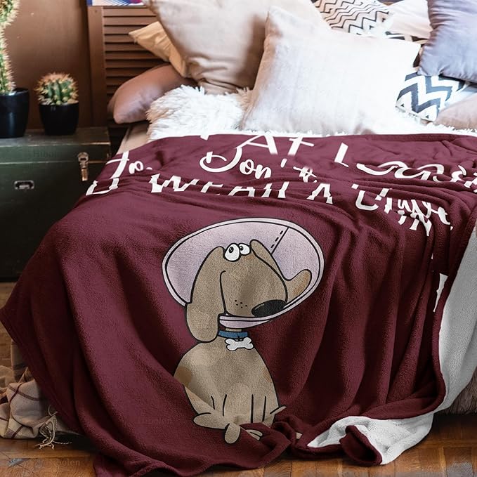 Get Well Gifts for Women/Men After Surgery, Sympathy Gift, Feel Better/Get Well Soon Gifts for Women, Surgery Recovery Gift for Men, at Least You Dont Have to Wear A Cone Red Blanket 50"x60"