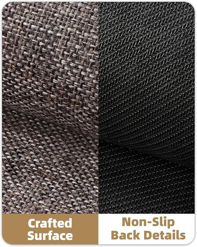 Color&Geometry Ultra Thin Indoor Door Mat (Rolled-up NO Creases) 32"x48", Non Slip Rubber Backed Dirt Trapper Door Mat Indoor Entrance, Low Profile Entryway Mat, Easy Clean Entry Mat, Grey-brown Linen - Image 6