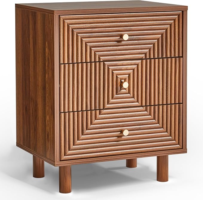 RoyalCraft Nightstand with Drawers, Wood Night Stand for Bedroom, Small Bedside Table with Solid Wood Legs, End Table Storage Cabinet for Small Space, Brown - Image 8