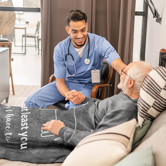 Get Well Gifts for Men/Women, Get Well Gifts After Surgery, Gift for Recovery After Surgery, GetWellSoon/Feel Better Gift for Men/Women/Teenage Boys Throw Blanket 60" x 50"