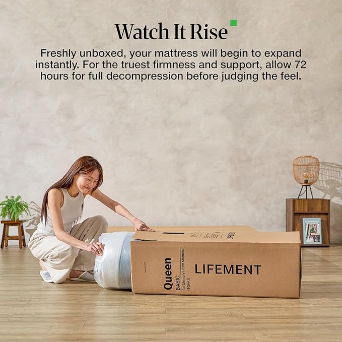 LIFEMENT Twin 12 Inch Graphite Memory Foam Mattress in a Box | Medium Firmness, Temperature Regulating, Fiberglass Free, CertiPUR-US & Oeko-TEX Certified Foam, 75''L x 38''W