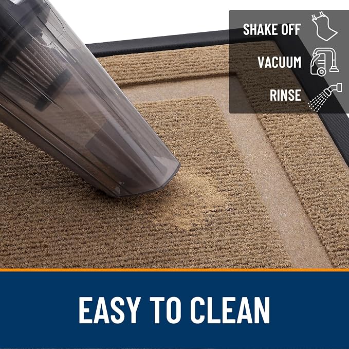 OLANLY Front Door Mat Indoor Outdoor Entrance, Waterproof All-Season, All-Weather Doormat, Sturdy Natural Rubber, Fade Resistant, Low Profile, Easy Clean Patio Porch Entryway Mat, 71x23, Light Borwn - Image 6