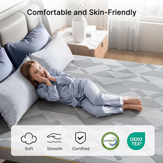 PERLECARE Firm Mattress Topper Twin, 3" Hard Mattress Topper for Pressure Relief, Mattress Pad with Cooling Bamboo Cover, High Density Memory Foam, Removable & Washable