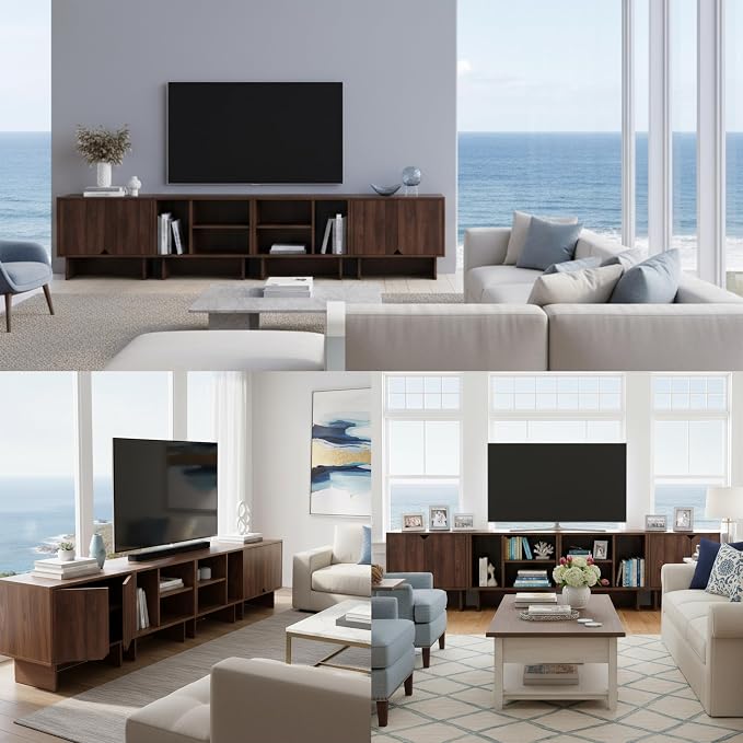 Modular TV Stand for 100-Inch TV,Also Used as Storage Sideboards,Bookcase,4pcs End Table,Nightstand,Buffet Cabinets with Adjustable Shelf,Coffee Table for Living Room,Dining Room,Bedroom, Walnut - Image 3