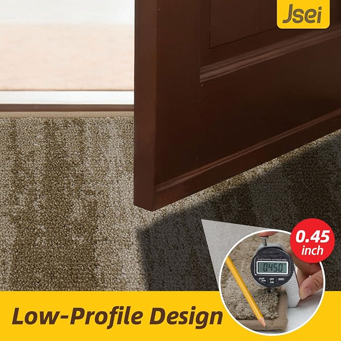 JSEI Dirt Trapper Door Mat 36"x60", Non-Slip Doormats Washable Entryway Mat, Welcome Floor Mat Absorbent Low Profile Dog Door Mats for Front Back Door, Wet Shoes & Paws, Beige - Image 7