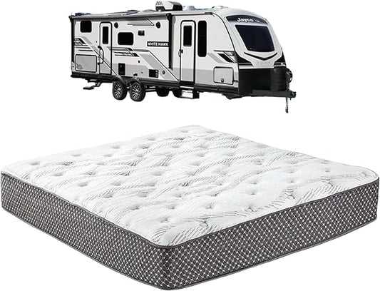 WanderRest Cool Hybrid 10” RV Mattress, King 76x80, Medium, Cooling Gel Memory Foam & Pocketed Coil Mattress for RV, Camper, or Travel Trailer, Made in USA