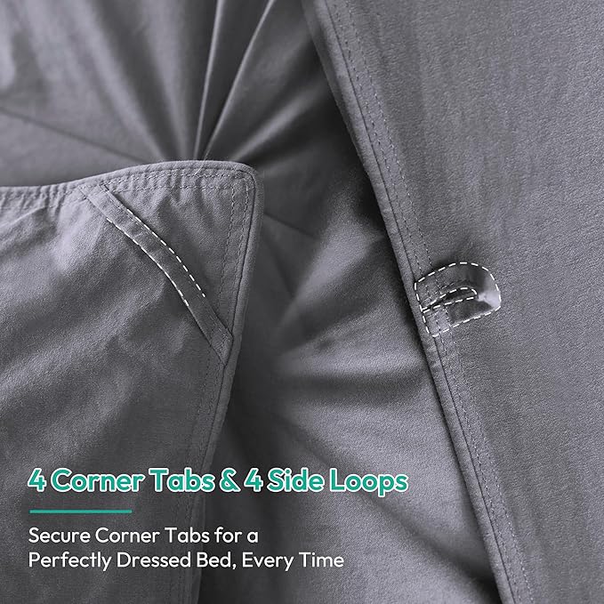 Three Geese Pinch Pleat Waterfowl Feathers and Down Comforter Queen Size Duvet Insert, 1200TC 100% Cotton Fabric, Premium All Seasons Grey Hotel Warm Comforter with 8 Tabs.