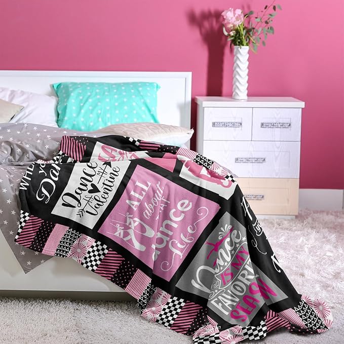 Dance Gifts Blanket 60"x50", Dance Recital/Dancer/Ballet/Ballerina Gifts for Girls Teens Her Teacher, Gift for Dancers, Dancing Stuff/Accessories, Dancing Soft Throw Blanket