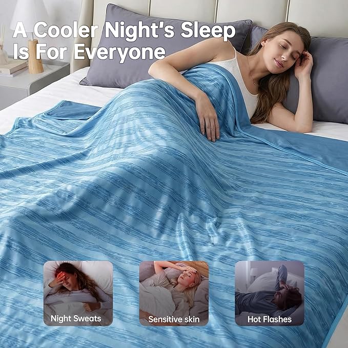 Guohaoi Cooling Throw Blanket for Hot Sleepers,Arc-Chill Q-Max >0.5 Cool Fiber,100% Oeko-Tex Certified Lightweight Summer Cool Blanket for Travel/Outdoor Ultra Cold Breathable,50''x70''