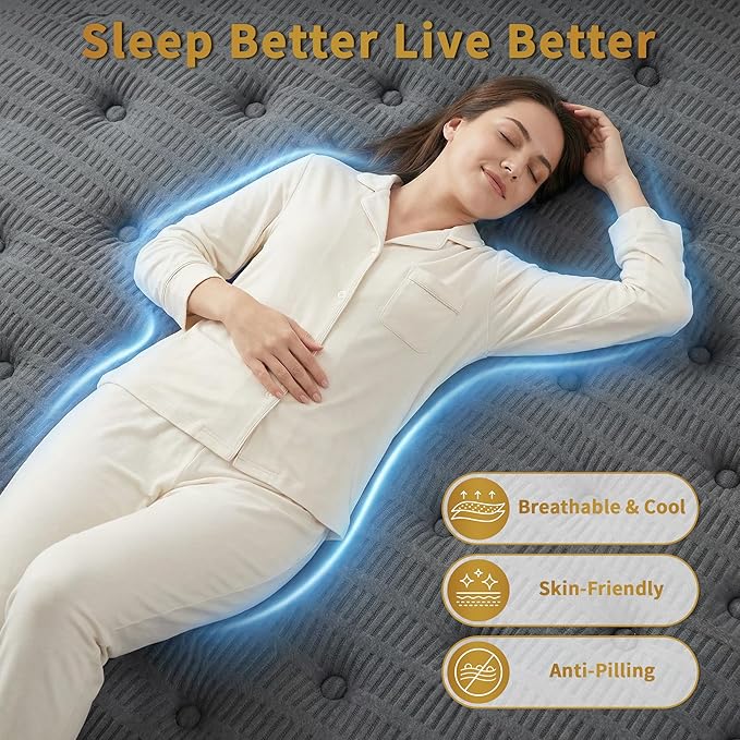 Twin Size Mattress - 14 Inch Twin Mattress- Hybrid Memory Foam Mattress,Pressure Relief, Cooling Breathable Cover, CertiPUR-US Certified, Bed-in-a-Box