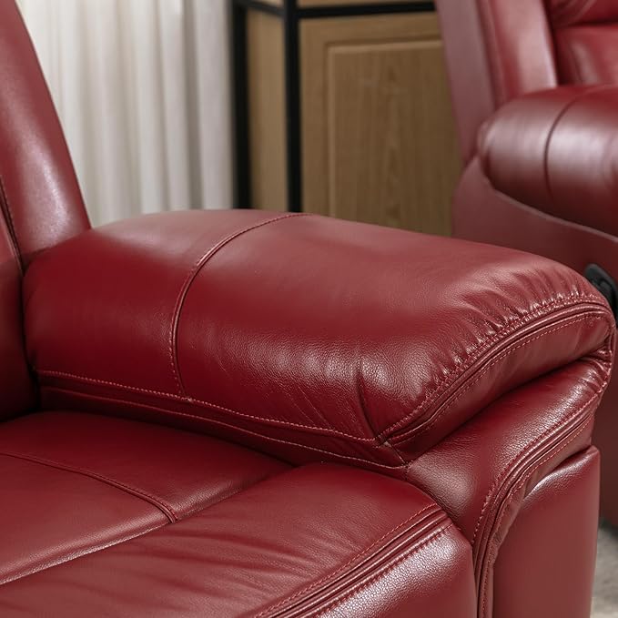 ERYE 73-Inch Oversized Manual Reclining Sofa with LED Strip and Cupholders for Living Room Home Theater, Multifunctional Faux Leather Loveseat Manual Recliner Couches | Storage Console