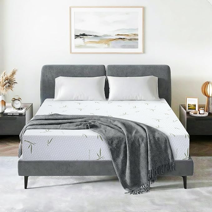 IULULU 8 Inch Queen Mattress, Gel Infused Memory Foam Mattress - Medium Firm, Pressure Relief, CertiPUR-US Certified Mattress in Box