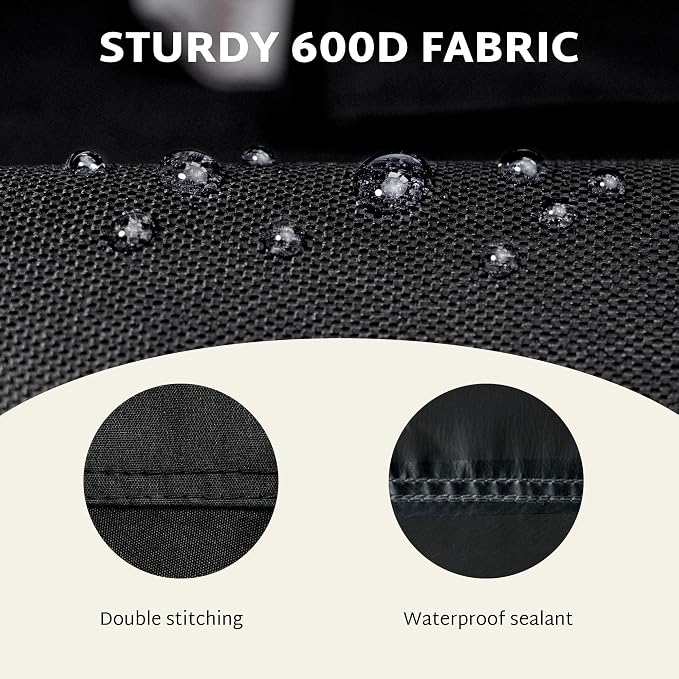 iBirdie Round Patio Furniture Cover 96 x 34 inch, 8 ft, Outdoor Waterproof and Weatherproof for Garden Table and Chairs, Heavy Duty 600D, fit 96, 95 Diameter - Image 5