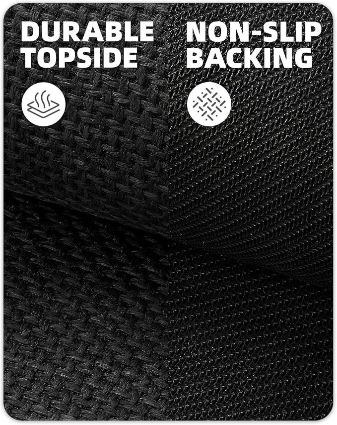 Color&Geometry Thin Door Mat Indoor Entrance Non Slip Rubber Backed, 24"x36" Indoor Door Mats for Entryway, Dirt Trapper Doormat, Washable Front Door Rugs, Ebony Black - Image 5