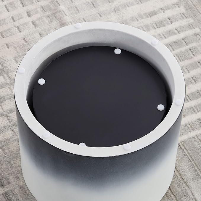 Small Round Coffee Table Nesting End Table Set of 2, MDF Side Circle Accent Tables for Small Spaces Living Room Bedroom Balcony Office,White & Black