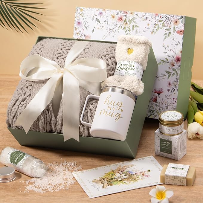 Self Care Gifts for Women Get Well Soon Gifts, Mothers Day Birthday Gifts for Women Care Package, Sympathy Gift Baskets Spa Gifts Thinking of You Inspirational Gifts for Mom Her Sister Grandma Friends