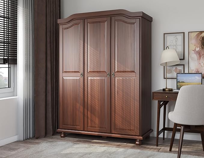 Palace Imports 100% Solid Wood Large Shelf for Kyle Wardrobe/Armoire/Closet ONLY, Mocha