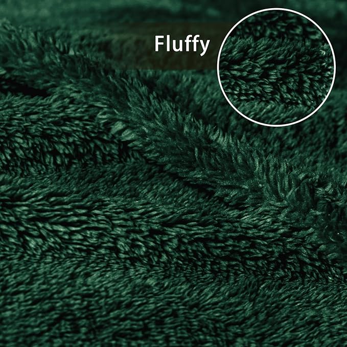 Exclusivo Mezcla Twin Size Blanket for Bed, Super Soft Velvet Plush Fleece Blankets, Fuzzy Cozy and Warm for Winter, 60x80 Inches, Forest Green