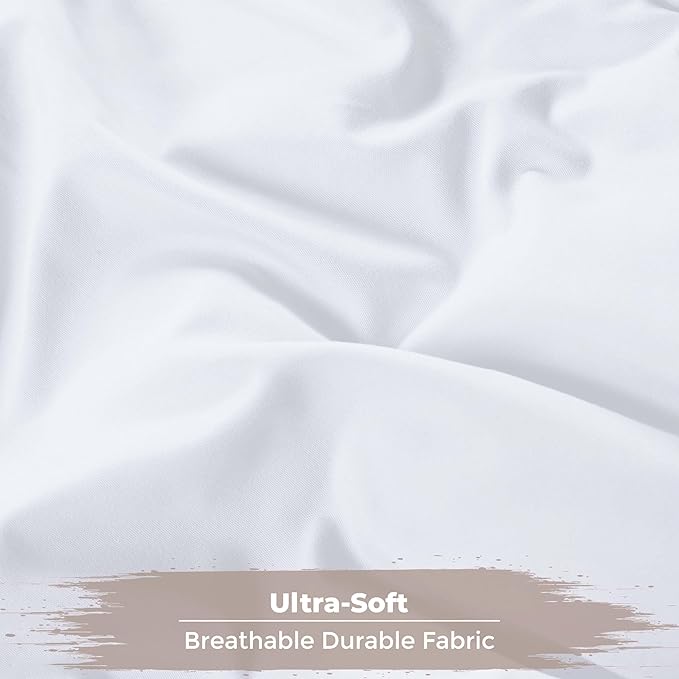 Superior Brushed Microfiber Comforter, Down Alternative Bedding, Medium Weight, Soft Bed Cover, Plush Duvet Insert, Oversized Blanket, Box Quilt, Reversible Comforter, Twin, White